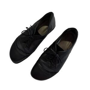 NAOT Harore Black Shimmer Leather Oxfords Lace-up Comfort Shoes 39 / 8.5 Womens